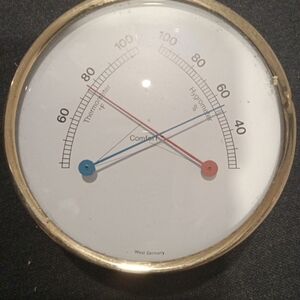Vintage Thermometer Hygrometer with Gold Trim Made West Germany